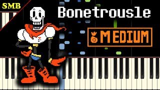 UNDERTALE  BONETROUSLE  Piano Tutorial [upl. by Ateekram]