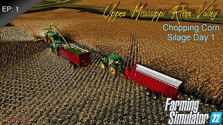 Chopping Corn Silage Day 1  UMRV Timelapse  FS22 [upl. by Charmaine]