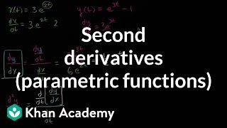 Second derivatives parametric functions  Advanced derivatives  AP Calculus BC  Khan Academy [upl. by Thibaut]