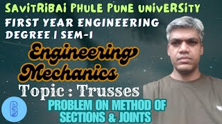 METHOD OF SECTION amp JOINTSTRUSSESEngineering MechanicsSavitribai Phule Pune UniversityAll Branch [upl. by Sandon326]