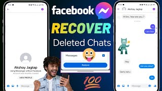 How to recover deleted Chats on Facebook messenger 2024  Facebook ke delete chat kaise wapas laye [upl. by Bonucci417]