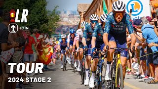 Tadej Pogačar Attacks Jonas Vingegaard  Tour de France 2024 Stage 2  Lanterne Rouge x JOIN [upl. by Terrena]