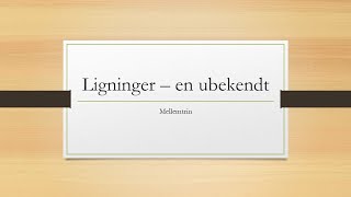 Ligninger I  mellemtrin [upl. by Ardnohsal]