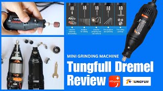 Tungfull Dremel Review  Mini Drill Tool Polish Engraving Drilling With Flexible Shaft Cutting 😍 [upl. by Airotnes787]