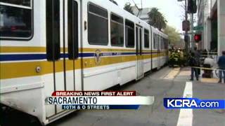 Car Light Rail Crash In Downtown Sacramento [upl. by Penoyer]