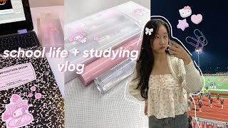 school life  study vlog romanticizing school studying football game cafes [upl. by Nnaillek171]