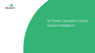 Edan iM Series Patient Monitor Operation Guide Device Installation [upl. by Seys630]