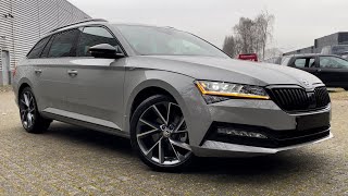 Skoda NEW Superb Sportline 2023 in 4K Meteor Steel Grey 19 inch Vega Walk around amp detail inside [upl. by Steffie]