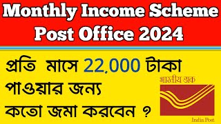 পোস্ট অফিস MIS স্কিম 2024  Post Office Monthly Income Scheme Details amp Interest Rate 2024 [upl. by Mackenie]