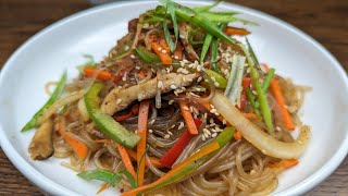 Japchae Noodles Recipe Korean Glass noodles Stir Fry with Vegetables stirfry noodles [upl. by Yllac]