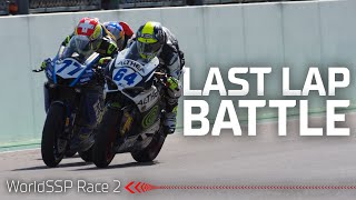 A thrilling LAST LAP BATTLE for the win in WorldSSP Race 2 🥵  PRTWorldSBK [upl. by Manno]