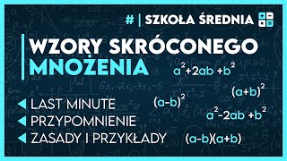 WZORY SKRÓCONEGO MNOŻENIA ✅️  Matematyka  Szkoła Średnia [upl. by Barnabas534]