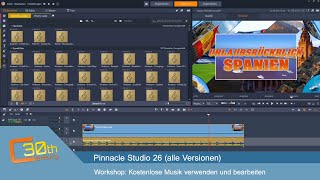 Pinnacle Studio 26  Audiobearbeitung kostenlose Musikquellen und Lautstärkesteuerung [upl. by Amara100]