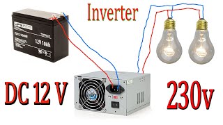 Make a Simple 12v DC to 230v AC Inverter 300W 500W Full Tutorial  DIY Inverter From PC Power Supply [upl. by Nosnarb]