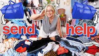 clean out my closet STORAGE with me MASSIVE fall amp winter clothes purge [upl. by Meyers460]