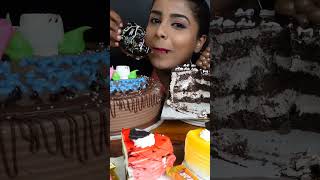 Birthday Special Chocolate CakeTruffleDonutPineapple Vanilla ice cream Cake ASMR Eating Mukbang [upl. by Zeta]