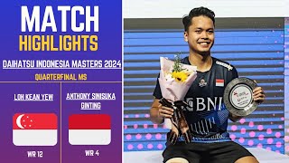 Anthony Sinisuka Ginting INA vs Loh Kean Yew SIN Daihatsu Indonesia Master 2024 [upl. by Pandora313]