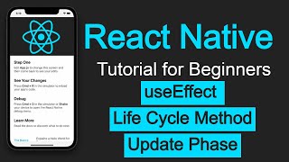 React Native tutorial 24 useEffect hook as ComponentDidUpdate life cycle method [upl. by Agatha]