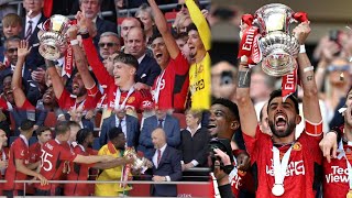 Man United FA cup trophy lifting parade at Wembley full celebrations [upl. by Seerdi395]