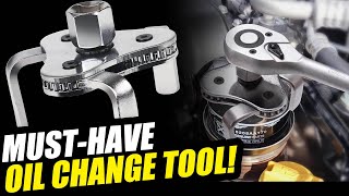 MUST HAVE OIL CHANGE TOOL  Universal Adjustable Oil Filter Wrench  3 Jaw Oil Filter Ratchet [upl. by Johppah]