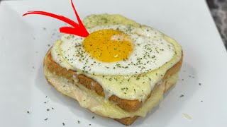 Après le croquemonsieur voici le CROQUEMADAME 🥪 Facile rapide et délicieux [upl. by Alehtse]