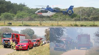 Zeer grote brand in duingebied Heemskerk veel brandweer ingezet  17072023 [upl. by Odrude550]