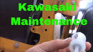 How to Change the Fuel Filter amp Air Filter on a Kawasaki Engine [upl. by Anauqat]