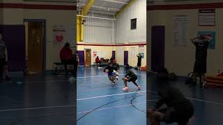 2 vs 1 FieldHouse Style football speedandagility wrtraining wrdrills 20vs1 competition [upl. by Einhpad]