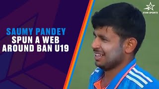 IND U19 Saumy Pandey Picked Up 4 Wickets Against BAN U19 [upl. by Alya]