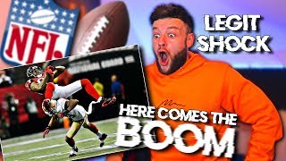 SOCCER FAN Reacts to BIGGEST HITS in NFL HISTORY  HERE COMES THE BOOM [upl. by Annibo]