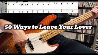 Paul Simon  50 Ways to Leave Your Lover Bass Cover Tabs in Video [upl. by Salomo624]