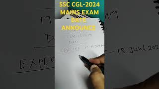 SSC CGL 2024 MAINS EXAM DATEssc cgl gkexamdate [upl. by Neenwahs]