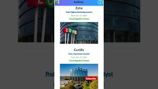 Zoho Certify hiring 🤯 jobupdates jobposts jobs trending shorts  SeaDeskin [upl. by Peale]