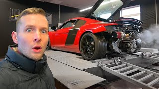 WIE VIEL LEISTUNG drückt der Audi R8 Biturbo auf dem Prüfstand [upl. by Weasner]