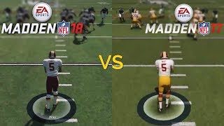 Madden NFL 18 VS Madden NFL 17 Graphics Comparison PS4 [upl. by Goodson]