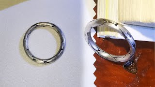 裂纹银戒指制作过程亮面和复古是如何制作的 戒指教程Cracked Silver Ring Making Process  Shiny and Vintage   Ring Tutorial [upl. by Atiuqram45]