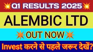 Alembic Ltd Q1 Results 2024 🔴 Alembic Ltd Results 🔴 Alembic Ltd Share Latest News [upl. by Aneertak881]