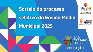 Transmissão do Sorteio Público Eletrônico  Ensino Médio 2025 [upl. by Ydarg]