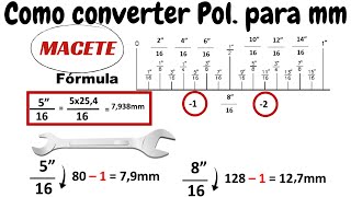 Como converter polegada fracionária para milímetro de forma simples [upl. by Henri483]