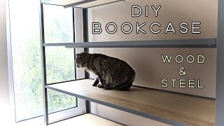 How to Build a Modern Metal amp Wood Bookshelf DIY Project [upl. by Andras]