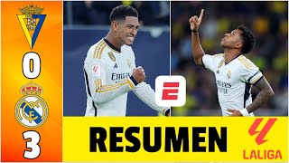 REAL MADRID GOLEÓ 30 al Cádiz DOBLETE de RODRYGO y GOL DE BELLINGHAM Duermen LÍDERES  La Liga [upl. by Wickner]