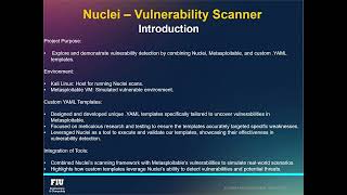 FIU SCIS 2024Fall Nuclei Vulnerability Scanner IntroVideo [upl. by Horwitz]