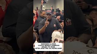 Coach Hammock’s Powerful Speech After NIU Upset 5 Notre Dame [upl. by Yanrahc579]