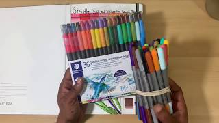 Staedtler Watercolour Brush Pen Review and Demo Demo In Time Lapse [upl. by Ok]