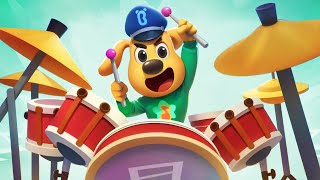 Sheriff Wants to Be a Drummer  Police Chase  Kids Cartoon  Sheriff Labrador  BabyBus [upl. by Eiruam]