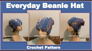 Everyday Beanie Hat Crochet Pattern [upl. by Frida]