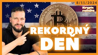 REKORDNÝ DEŇ BTC 🚀 BITCOINU A ZLATU SA BUDE DARIŤ BTC kryptoraňajky [upl. by Noirred]