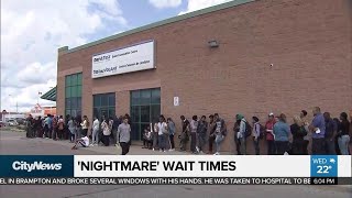 Nightmare wait times at Brampton DriveTest examination centre [upl. by Kalasky]