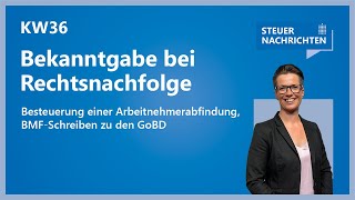 Steuerbescheid Arbeitnehmerabfindung Aktualisiertes BMFSchreiben  Steuernachrichten Update 3624 [upl. by Atteynot727]