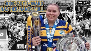 Leeds captain Jodie BoydWard after lifting the Super League title  Forty20 TV [upl. by Spielman]